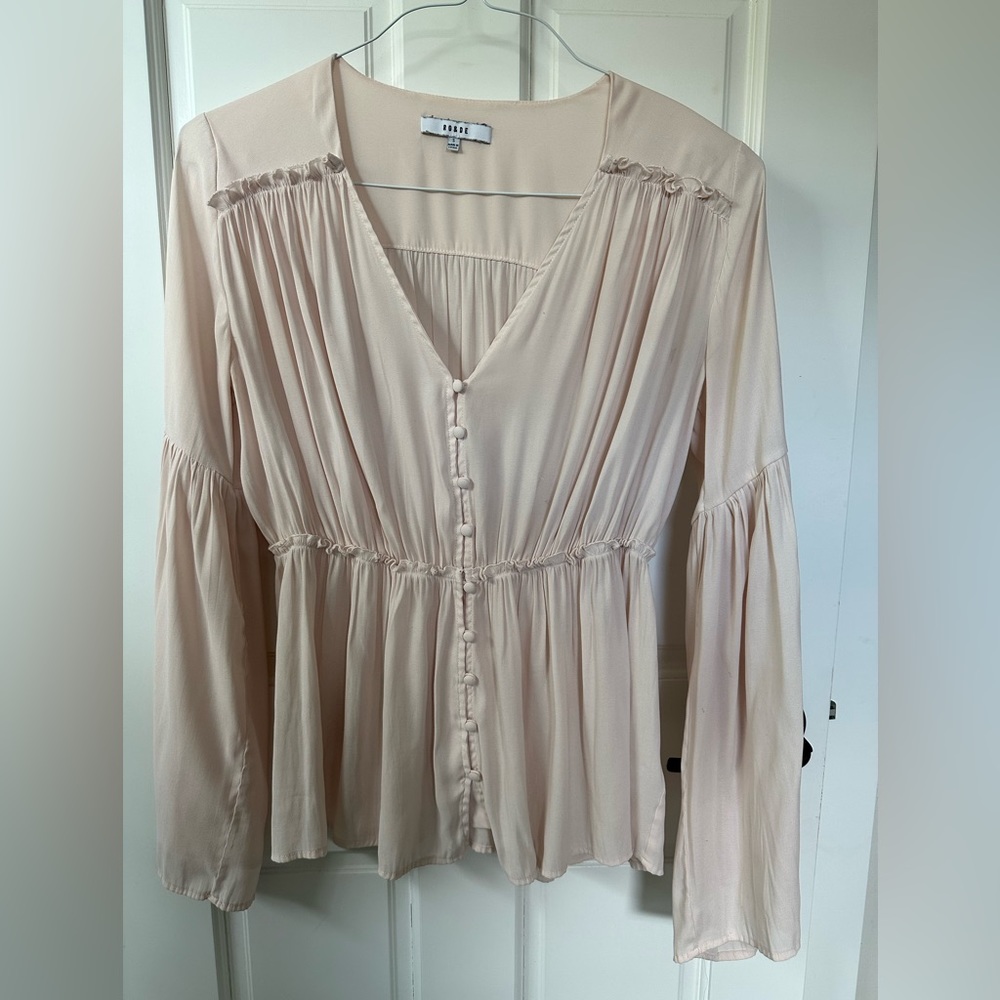 RO&DE Pale Pink Boho Top from Anthropologie
